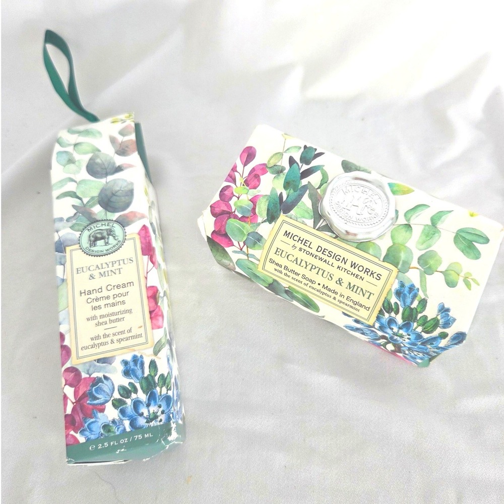 Michel Design Works Eucalyptus/Mint/Shea Butter Soap and Hand Cream Set